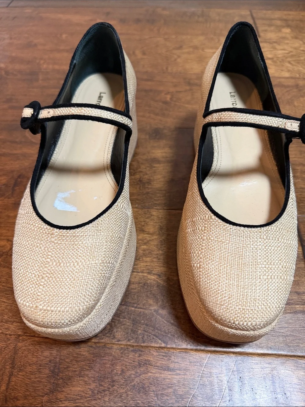 Larroude Blair Woven Platform Mary Janes, size 8.5